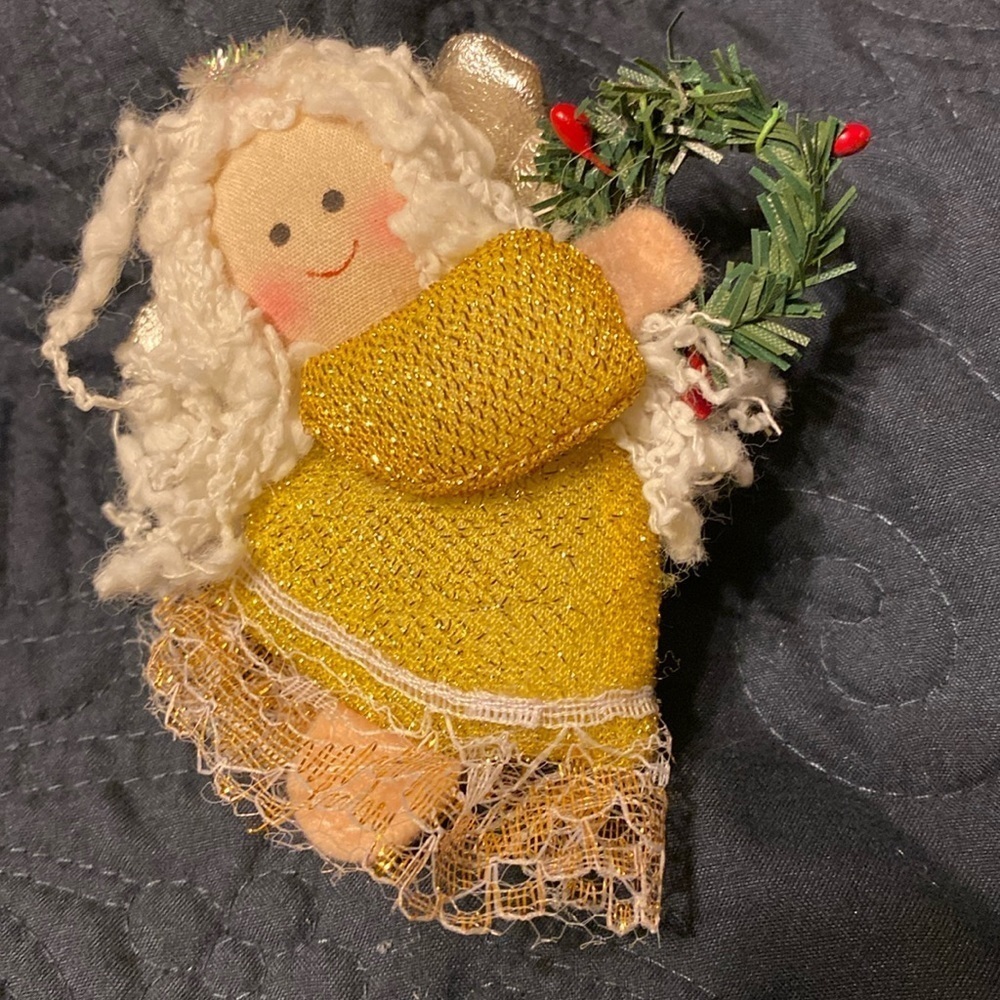 Christmas Angle brooch, pin holiday handmade craft